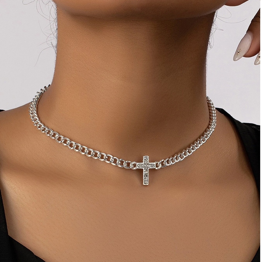 Diamond Cross Choker